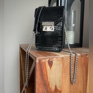 BCBGeneration mini crossbody bag with a silver-tone chain strap